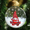 Christmas Grandma's Little Sweethearts - Personalized Circle Glass Ornament