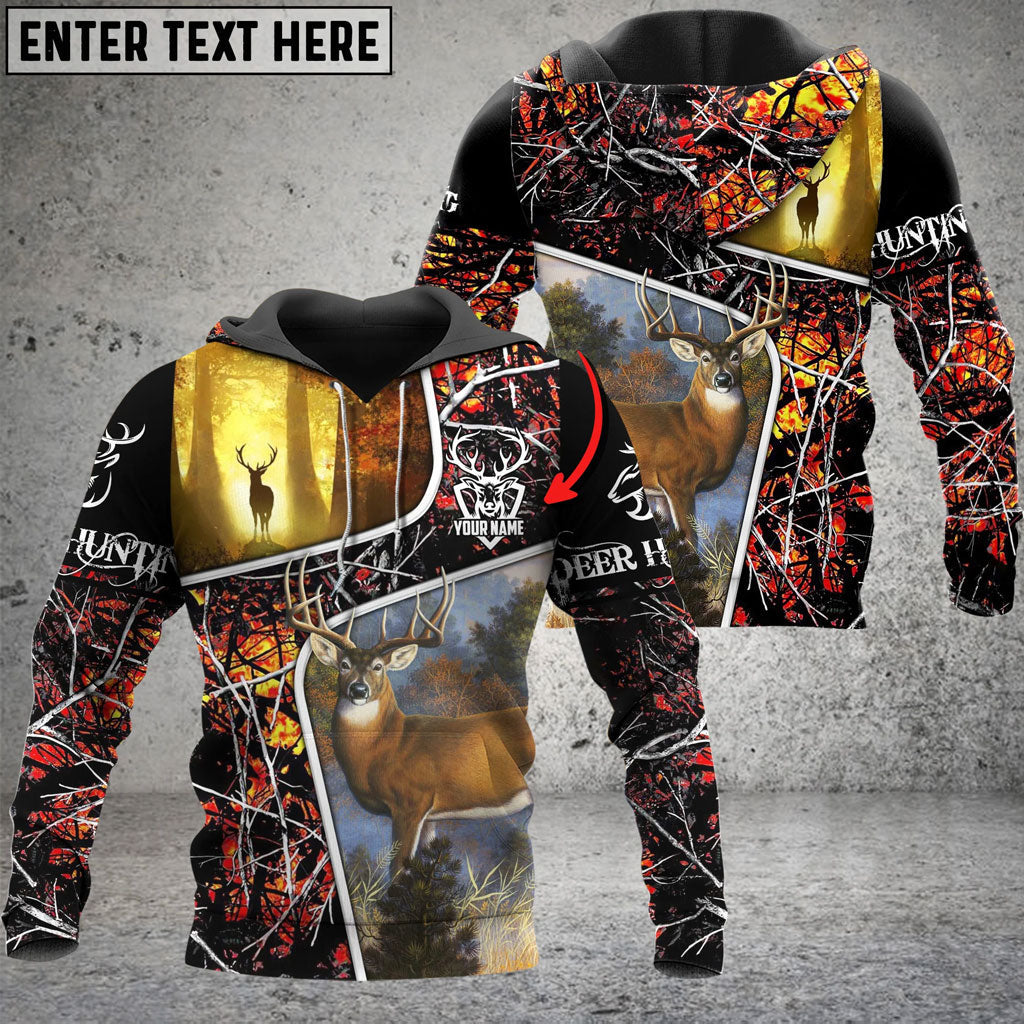 Blisscorners Deer Hunting Color Personalized Name 3D Shirts