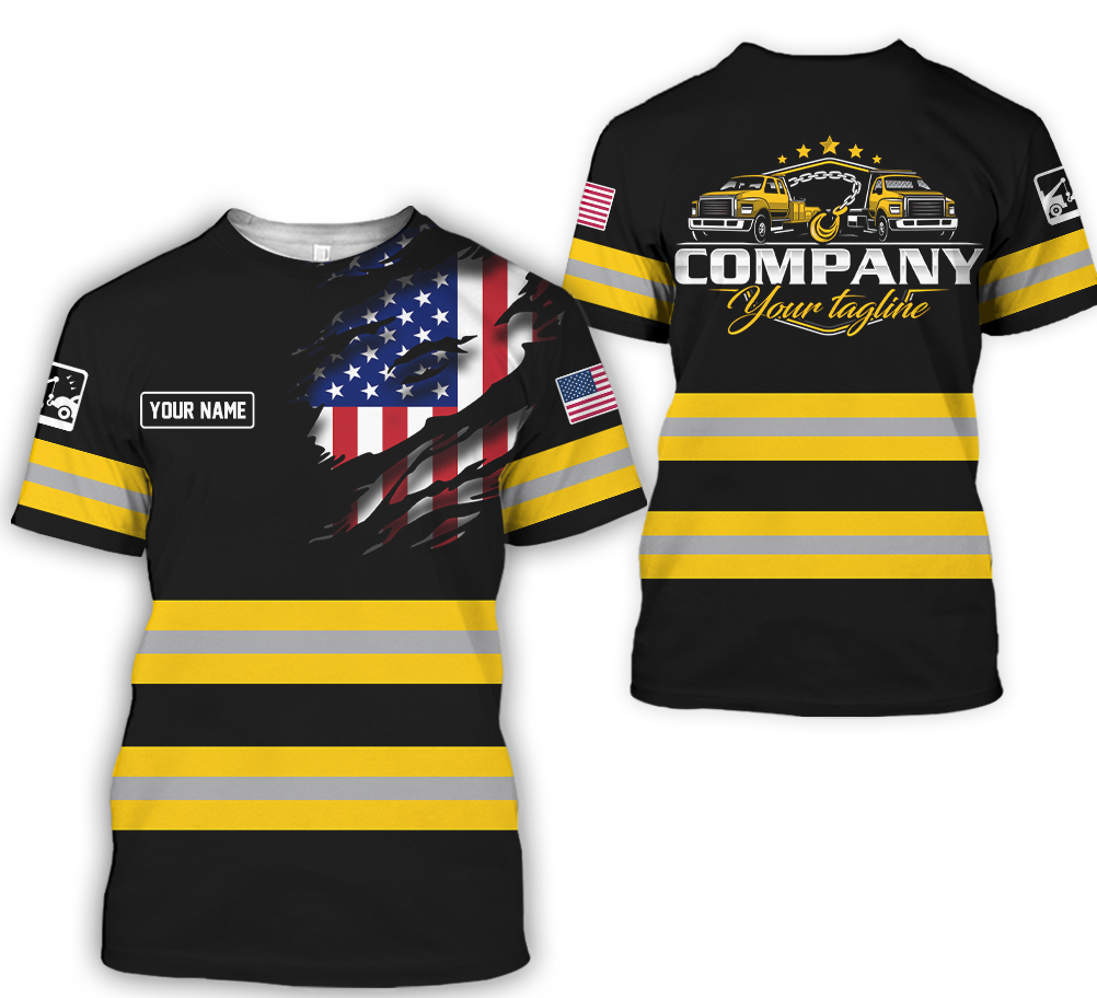 Blisscorners Custom Name Yellow Shirt for Husband, Truck Driver, Long Haul CDL Gift, Diesel Mechanic Shirt, Apparel Trucker