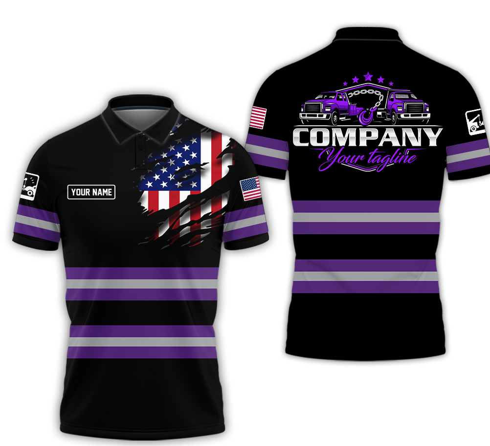 Blisscorners Custom Name Purple Shirt for Husband, Truck Driver, Long Haul CDL Gift, Diesel Mechanic Shirt, Apparel Trucker