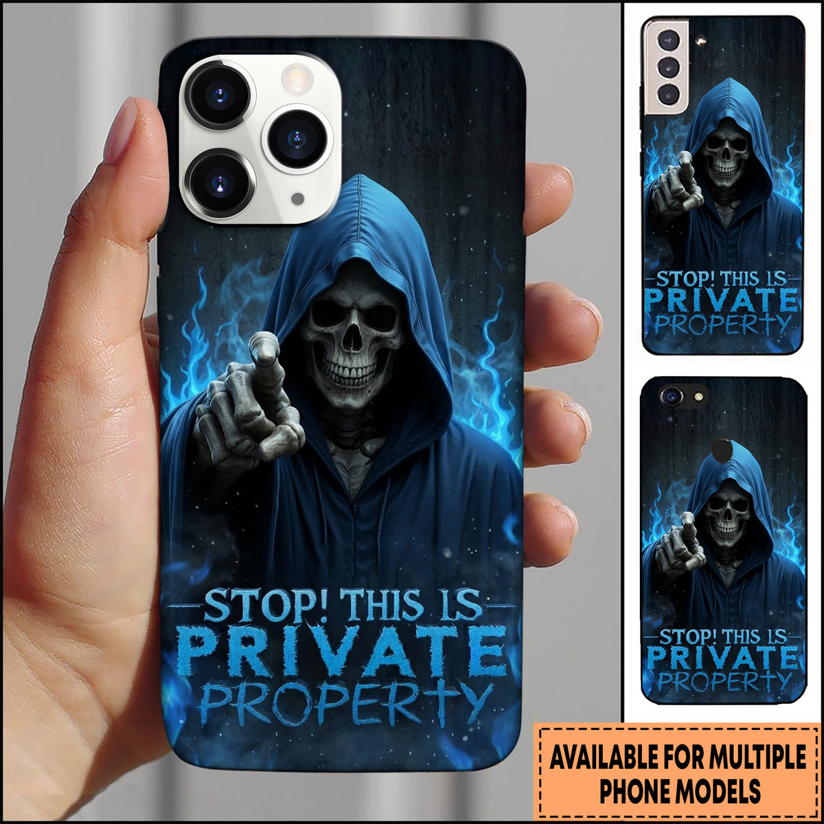 Blisscorners Skull Hooded Reaper Dark Fantasy Art Multioptions 3D Phone Case