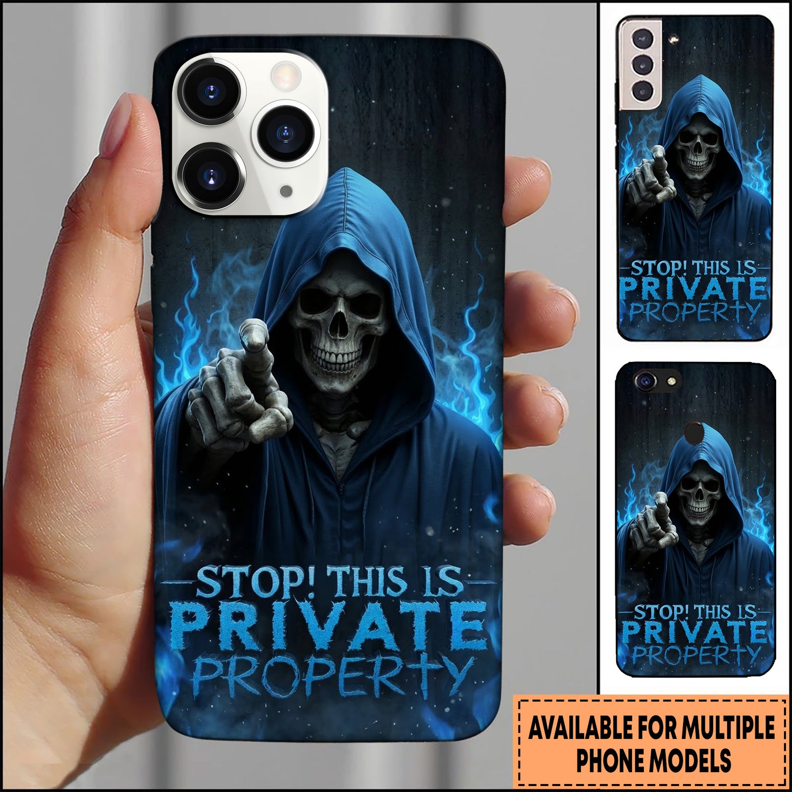 Blisscorners Skull Hooded Reaper Dark Fantasy Art Multioptions 3D Phone Case
