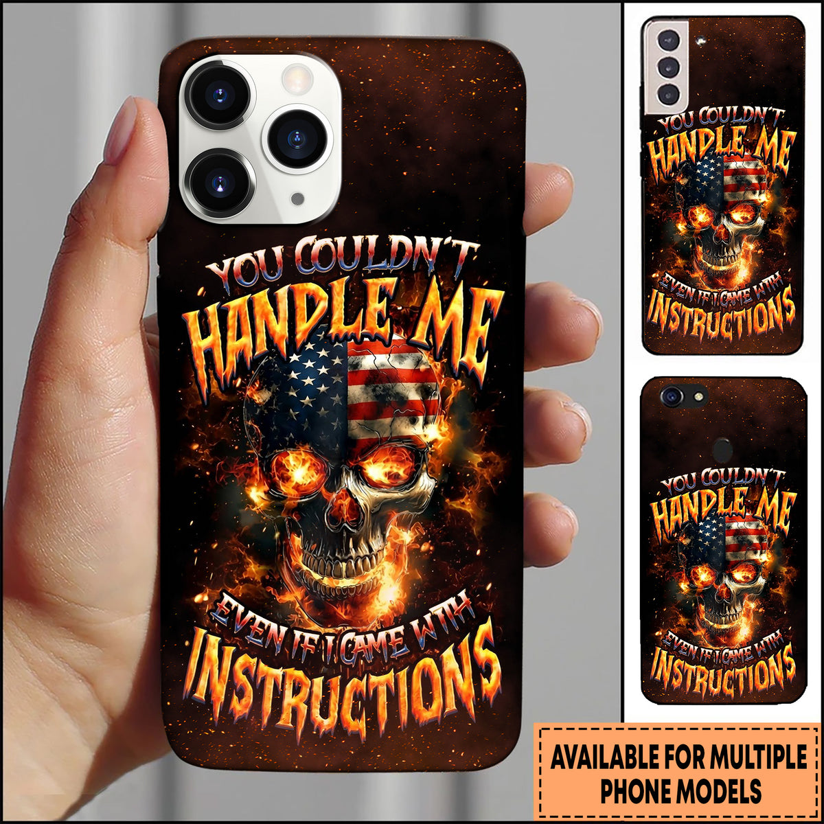 Blisscorners Skull Burning Skull Attitude Quote Art Multioptions 3D Phone Case