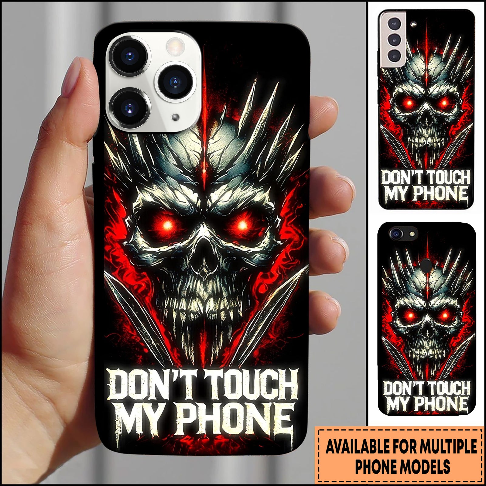 Blisscorners Skull Spiked Demon Skull Art Multioptions 3D Phone Case