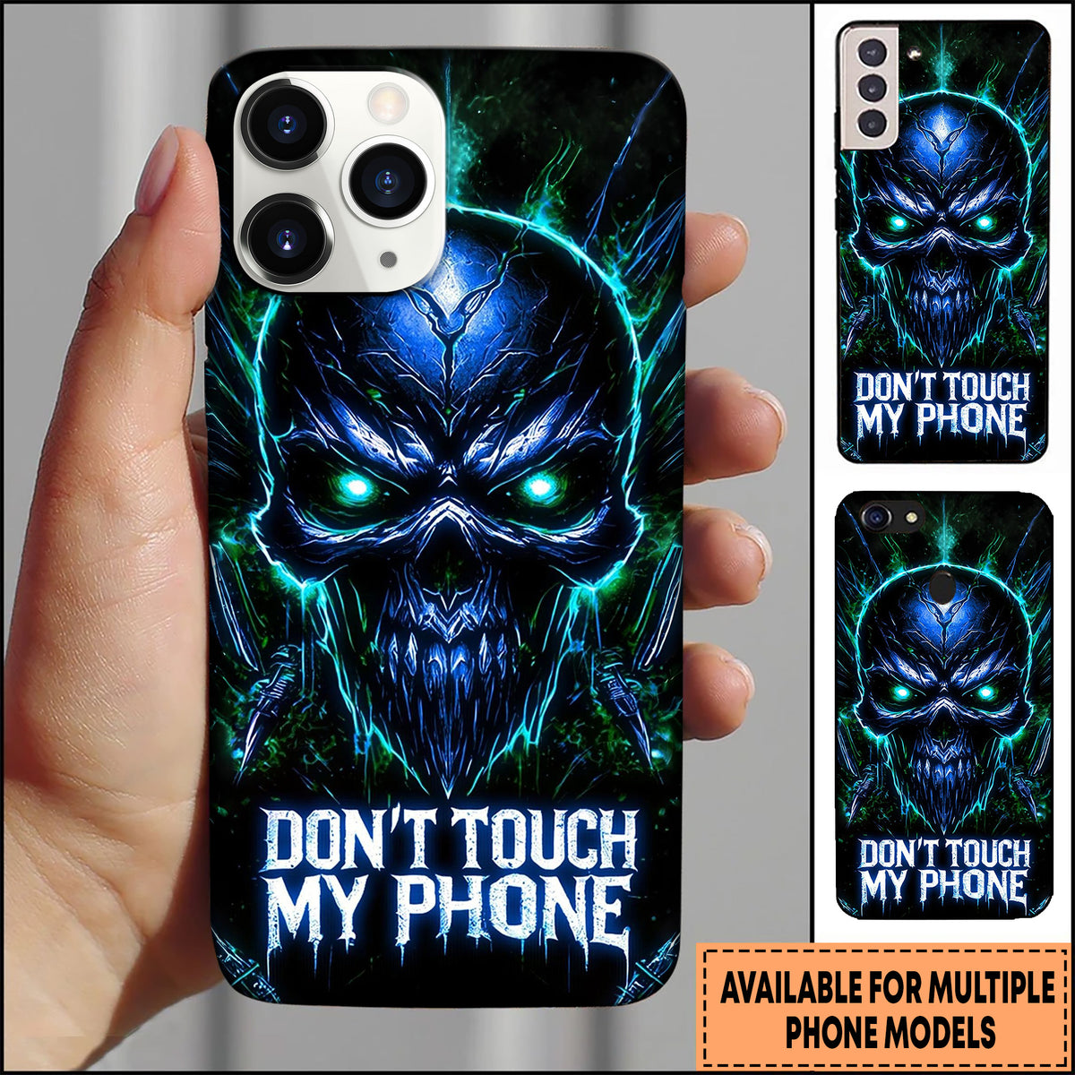 Blisscorners Skull Dark Energy Demon Face Graphic Multioptions 3D Phone Case