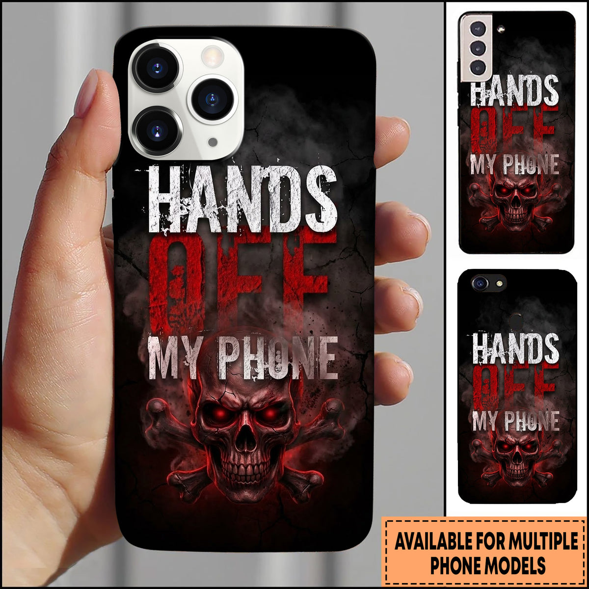 Blisscorners Skull Warning Hands Off Skull Graphic Multioptions 3D Phone Case