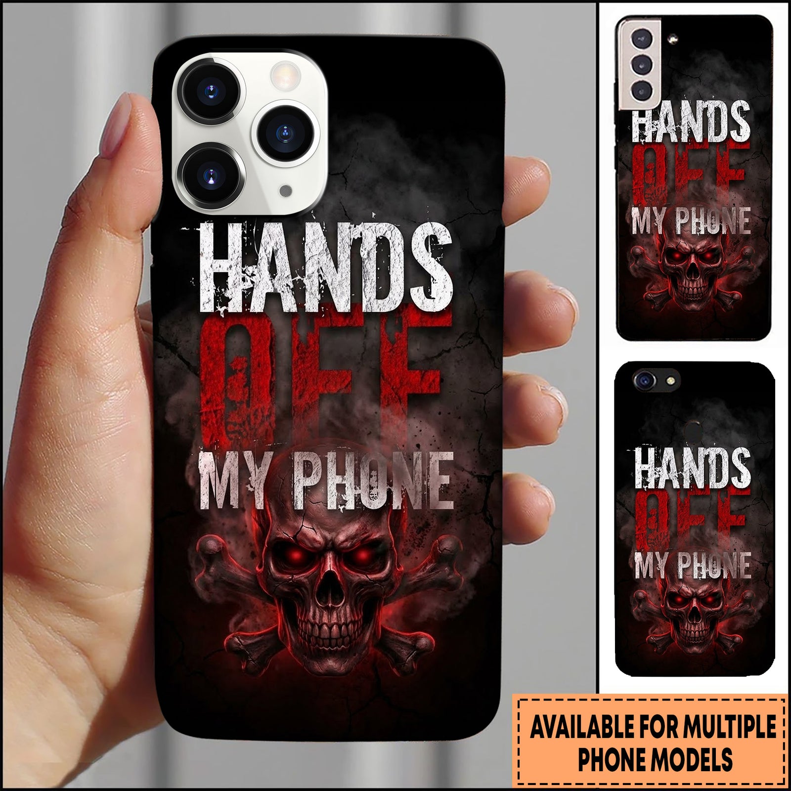 Blisscorners Skull Warning Hands Off Skull Graphic Multioptions 3D Phone Case