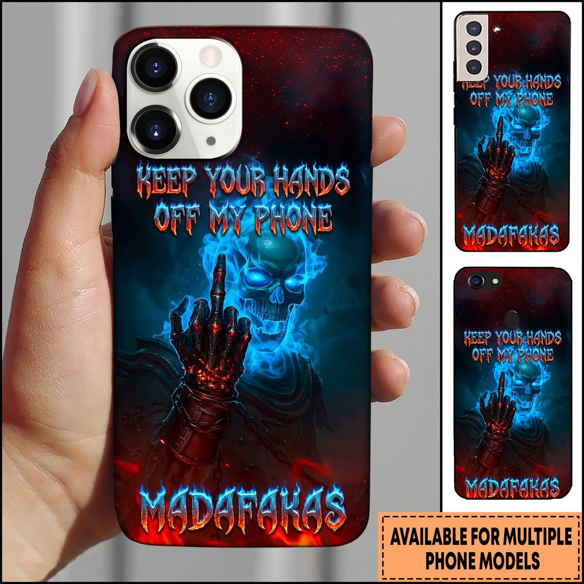 Blisscorners Skull Middle Finger Rebel Street Art Multioptions 3D Phone Case