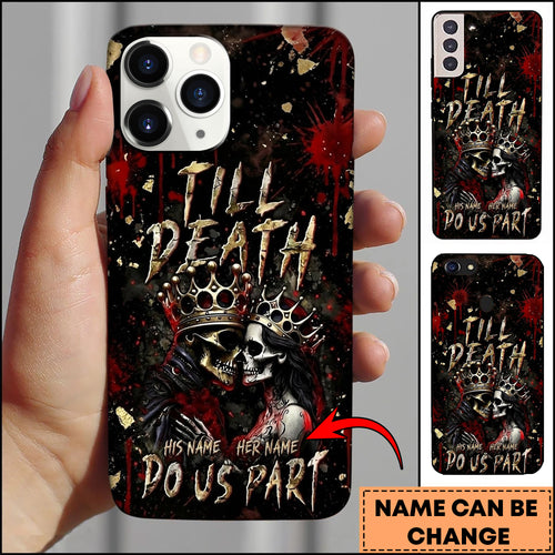 lisscorners Skull Gothic Till Death Couple Crown Art 3D Phone Case