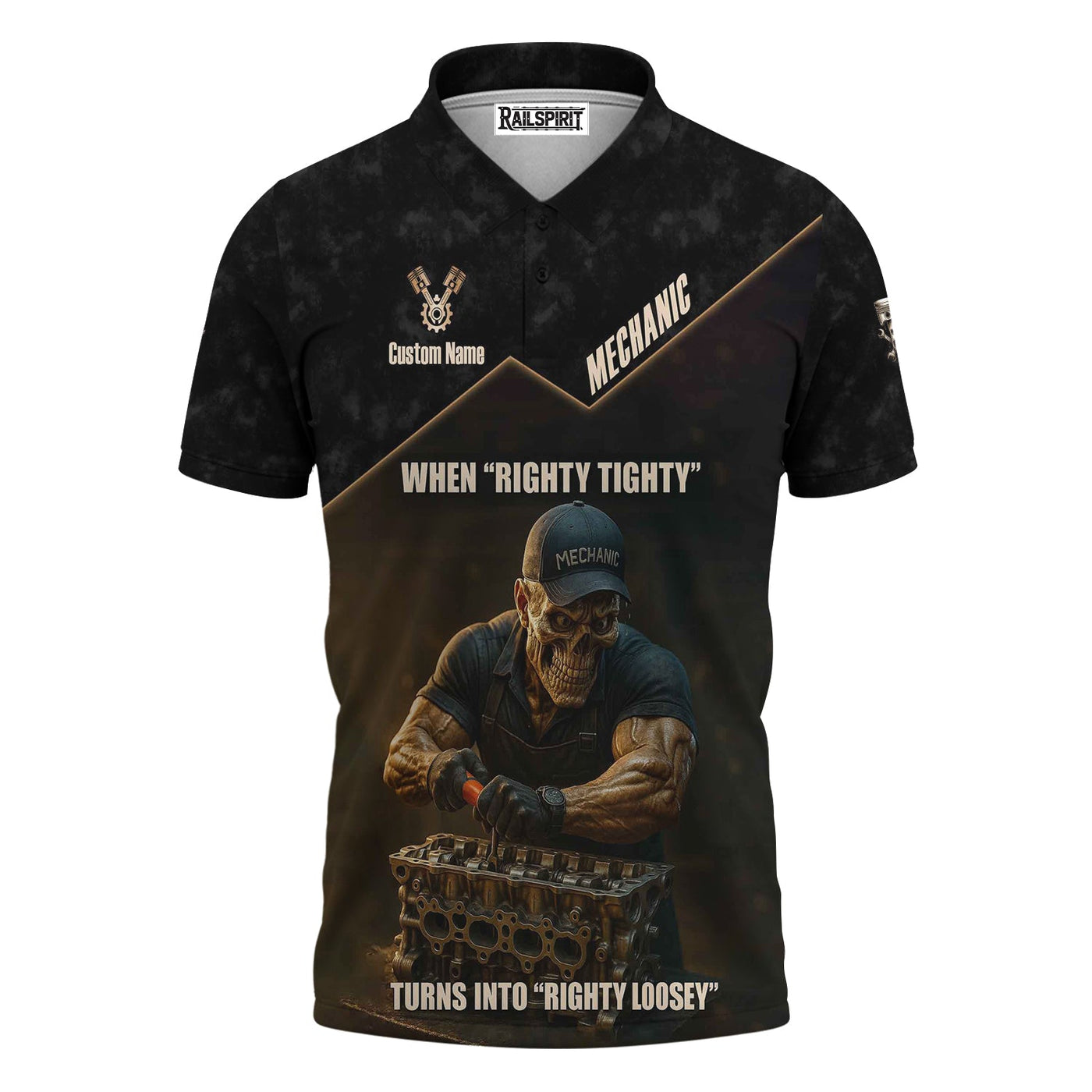 Blisscorners Personalized Mechanic Shirt, When "Righty Tighty" Turn Into "Righty Loosey", Funny Quote Design, Gift For Men