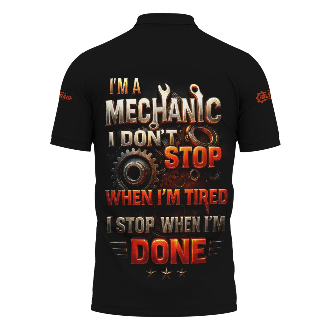 Blisscorners Personalized T-Shirt I'm A Mechanic I Don't Stop When I'm Tired I Stop When I'm Done Funny Car Design Shirt for Mechanics