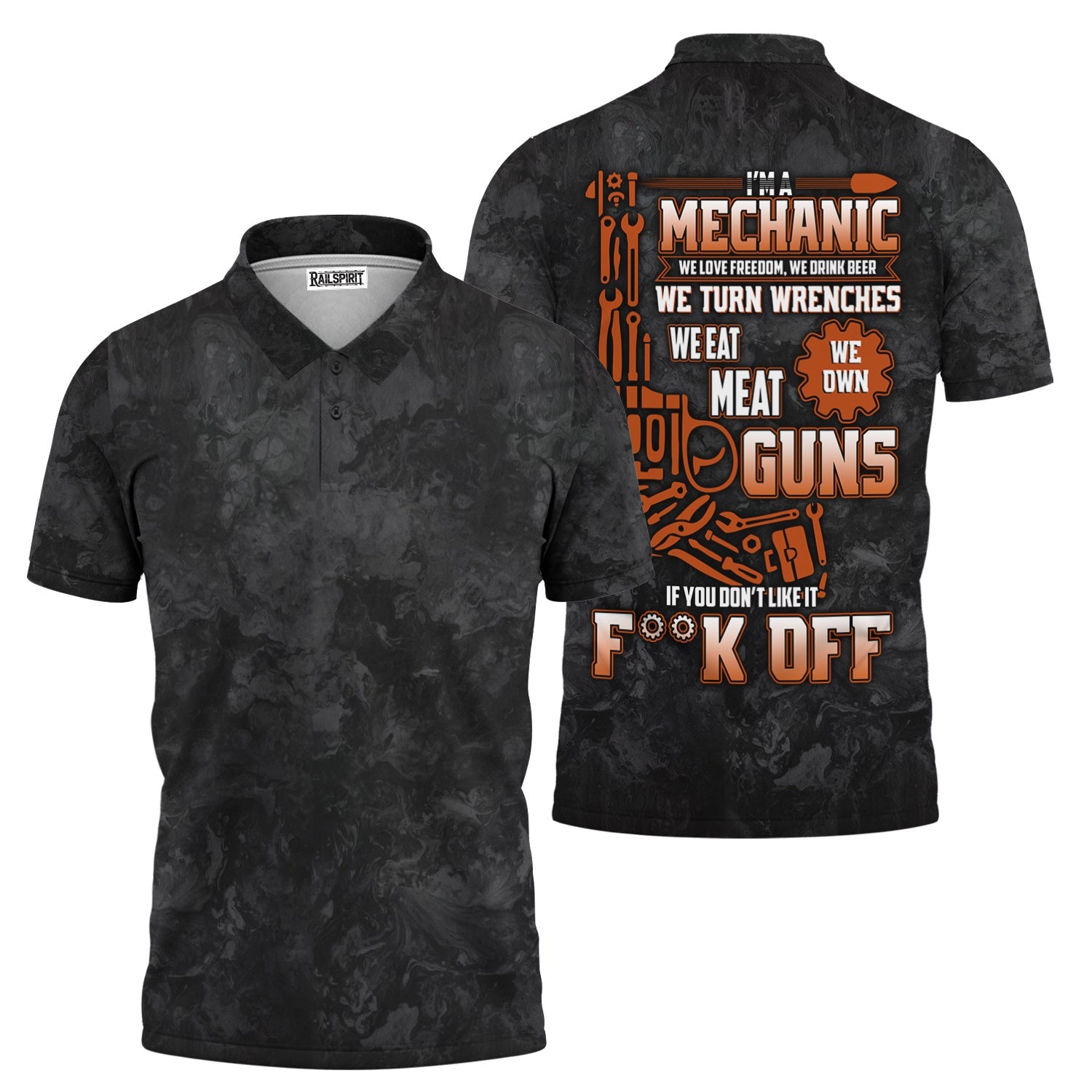 Blisscorners Funny Mechanic T Shirt We Love Freedom We Drink Beer We Turn Wrenches Auto Repair Garage Workwear Tee Patriotic Gift For Men Dad Husband