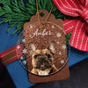 Custom Photo Christmas Puppy Picture - Personalized Stained Glass Ornament