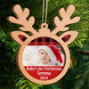 Custom Photo Baby's 1st Christmas - Personalized 2-Layered Wooden Ornament