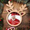 Custom Photo Baby's 1st Christmas - Personalized 2-Layered Wooden Ornament