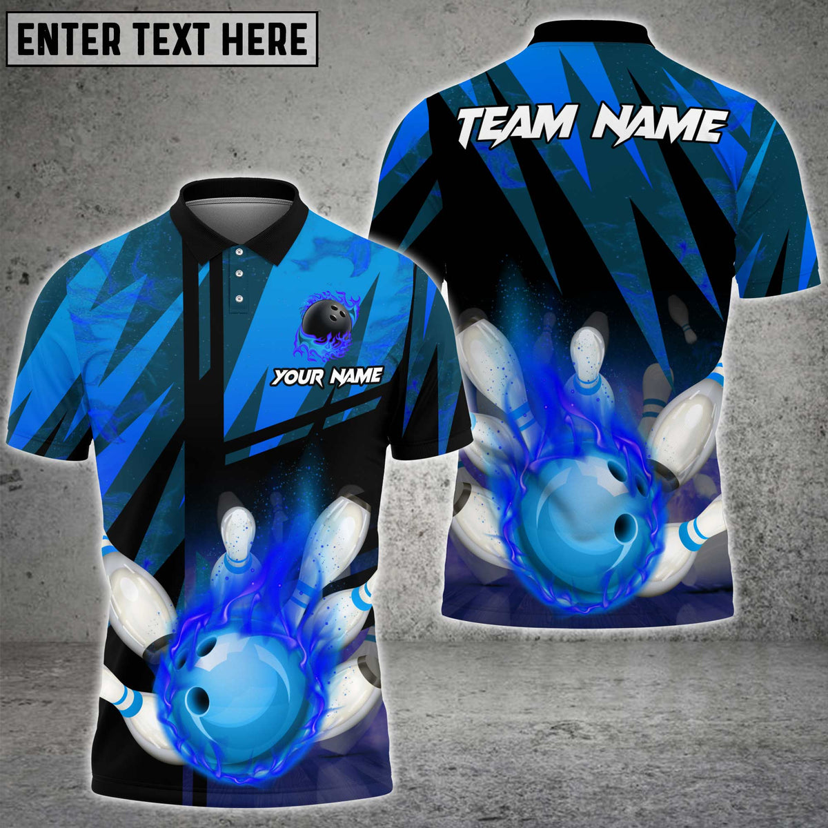 Blisscorners Bowling Fire Multicolor Customized Name, Team Name 3D Shirt