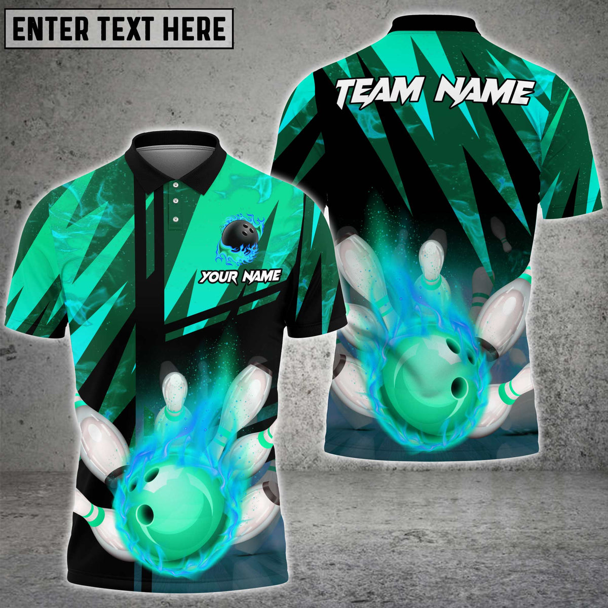 Blisscorners Bowling Fire Multicolor Customized Name, Team Name 3D Shirt