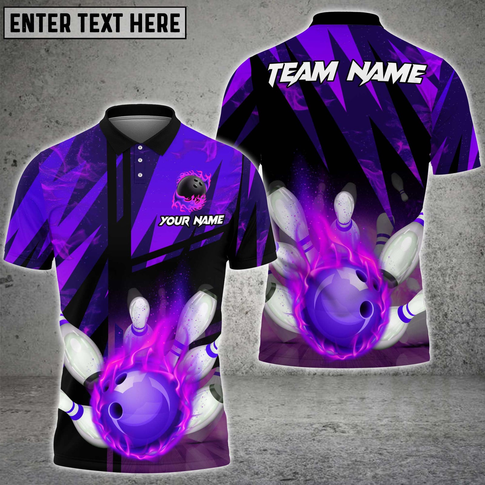 Blisscorners Bowling Fire Multicolor Customized Name, Team Name 3D Shirt
