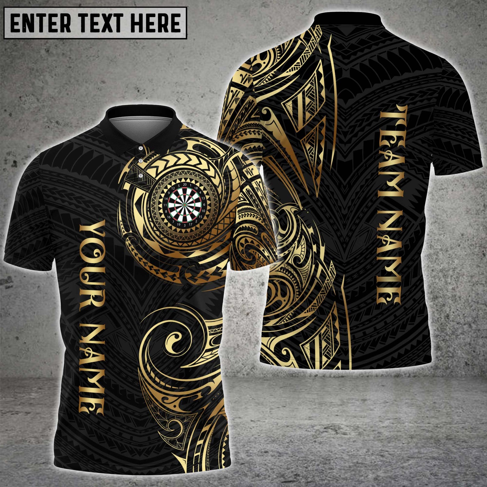 Blisscorners Darts Golden Tribal Multicolor Customized Name, Team Name 3D Shirts