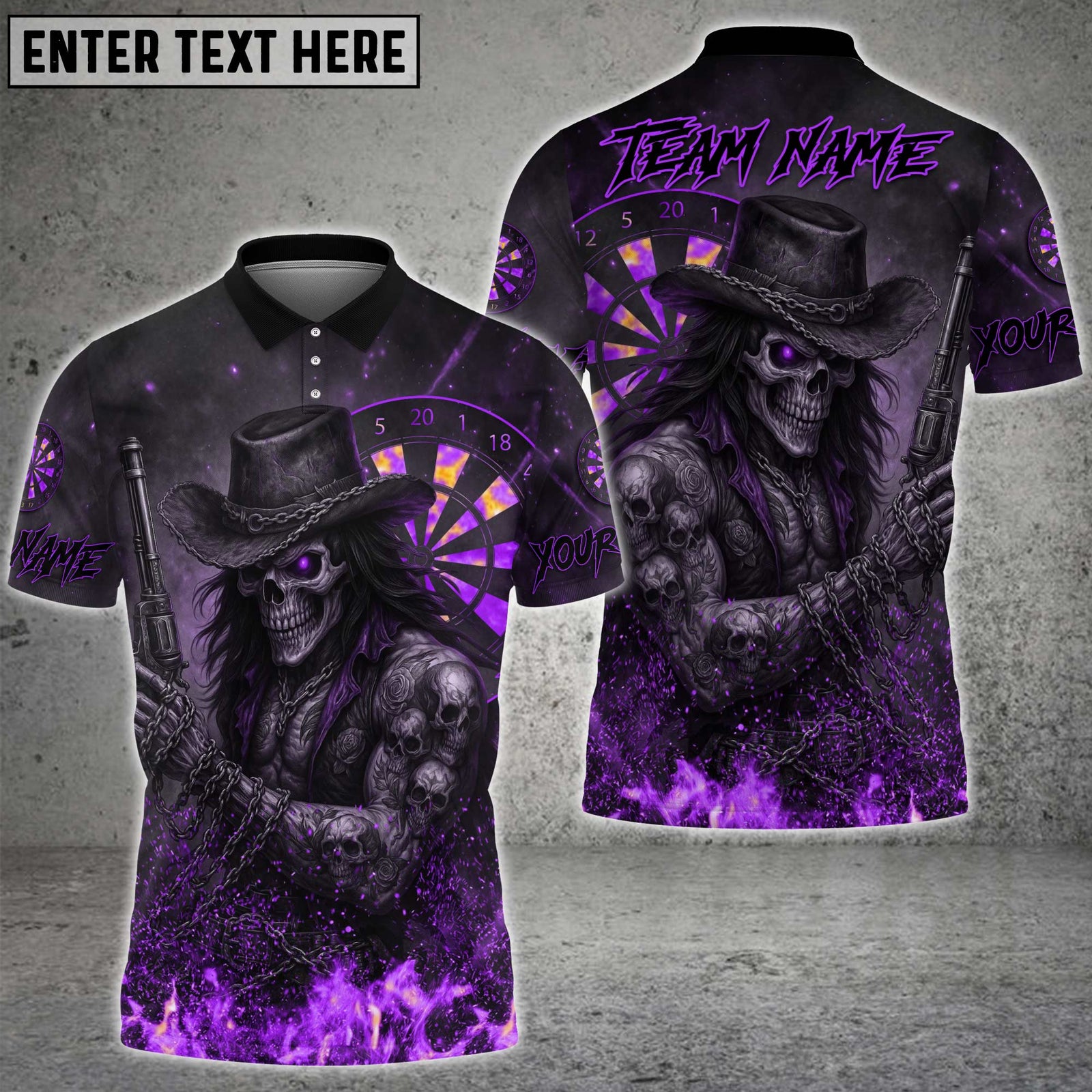 Blisscorners Darts Reaper Gunslinger Multicolor Customized Name, Team Name 3D Shirts