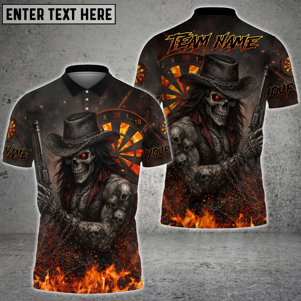 Blisscorners Darts Reaper Gunslinger Multicolor Customized Name, Team Name 3D Shirts