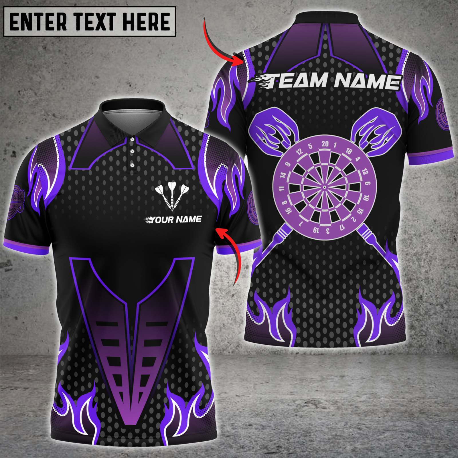 Blisscorners Darts Flame Dartboard Classic Pattern Multicolor Customized Name, Team Name 3D Shirts