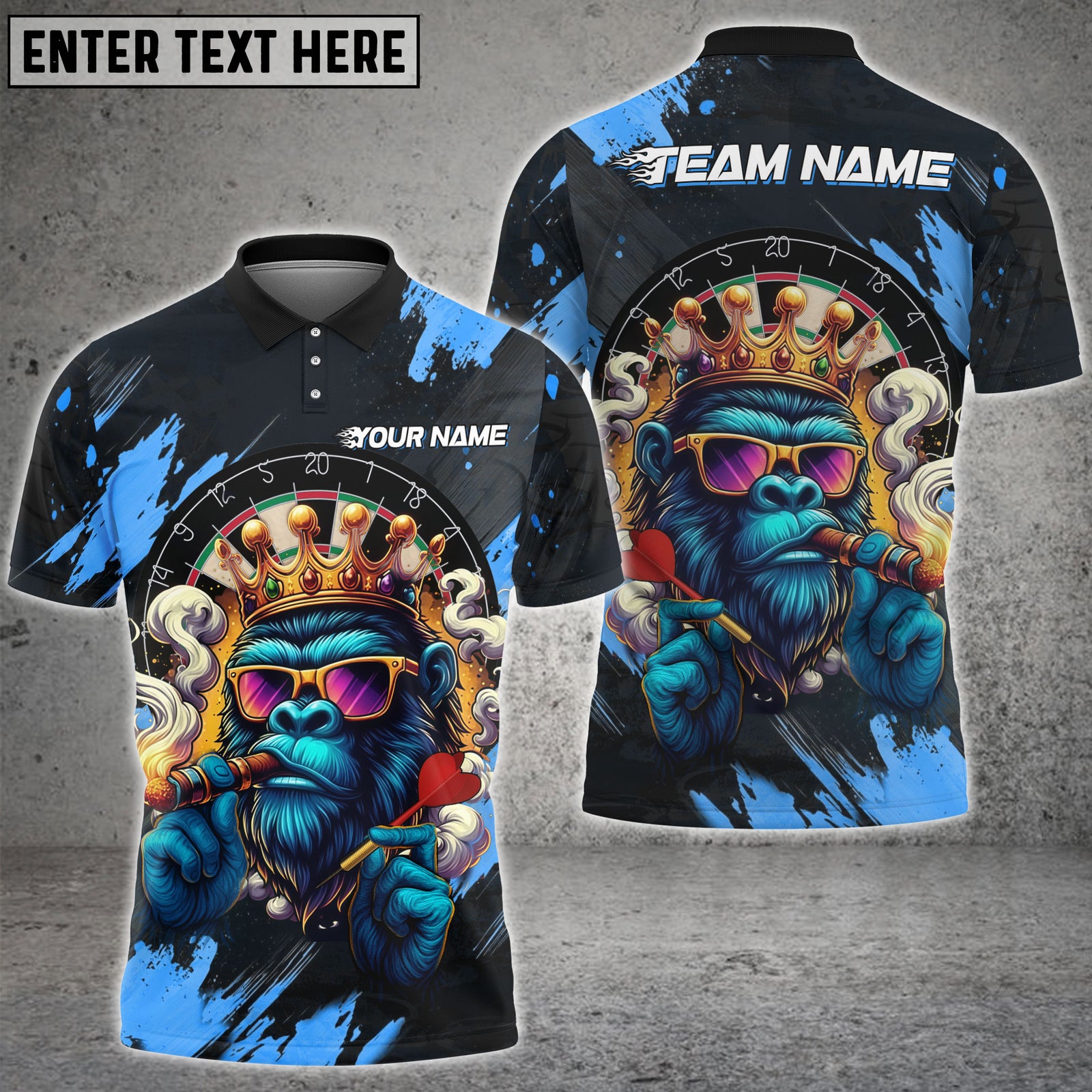 Blisscorners Darts Gorilla Dartboard Multicolor Customized Name, Team Name 3D Shirt
