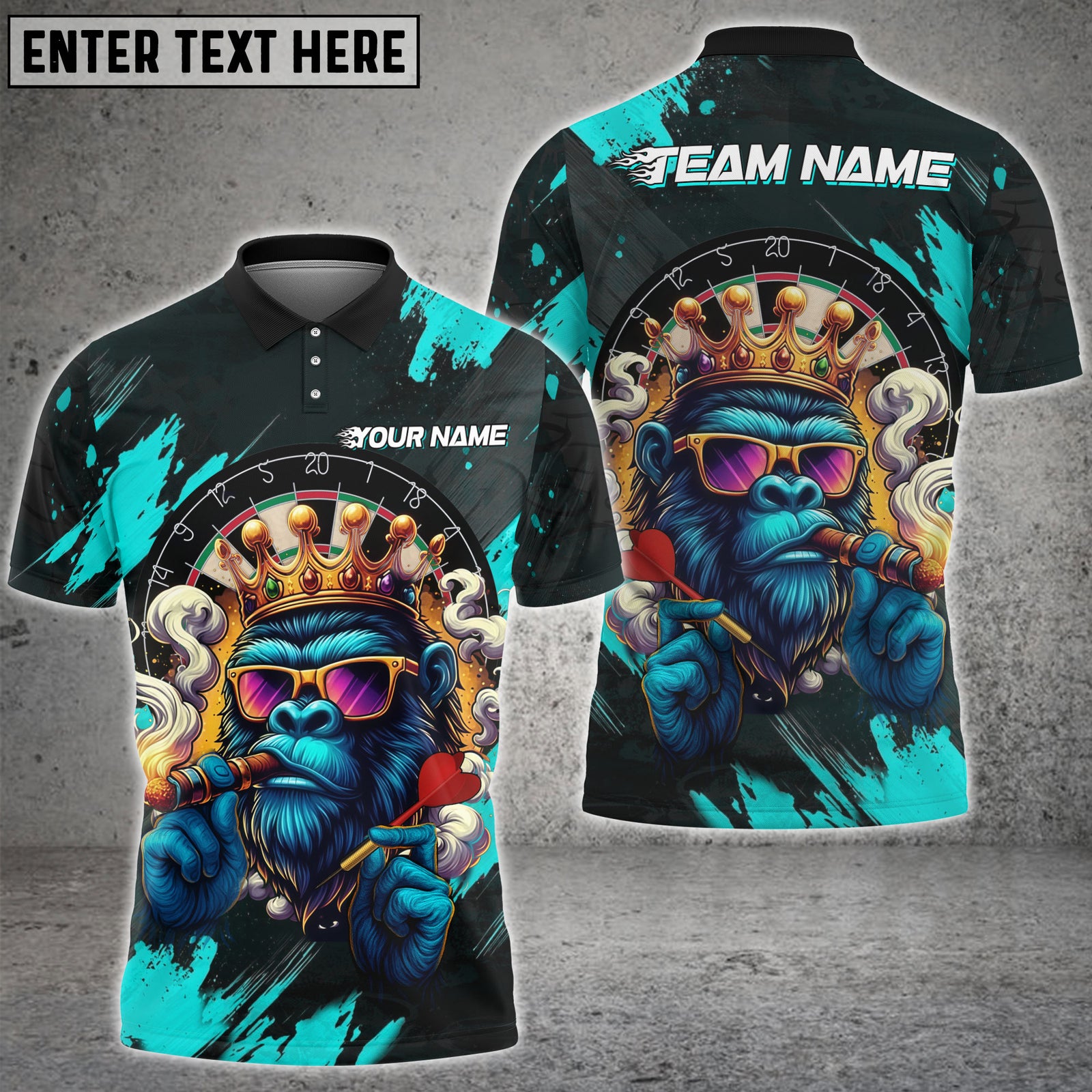 Blisscorners Darts Gorilla Dartboard Multicolor Customized Name, Team Name 3D Shirt