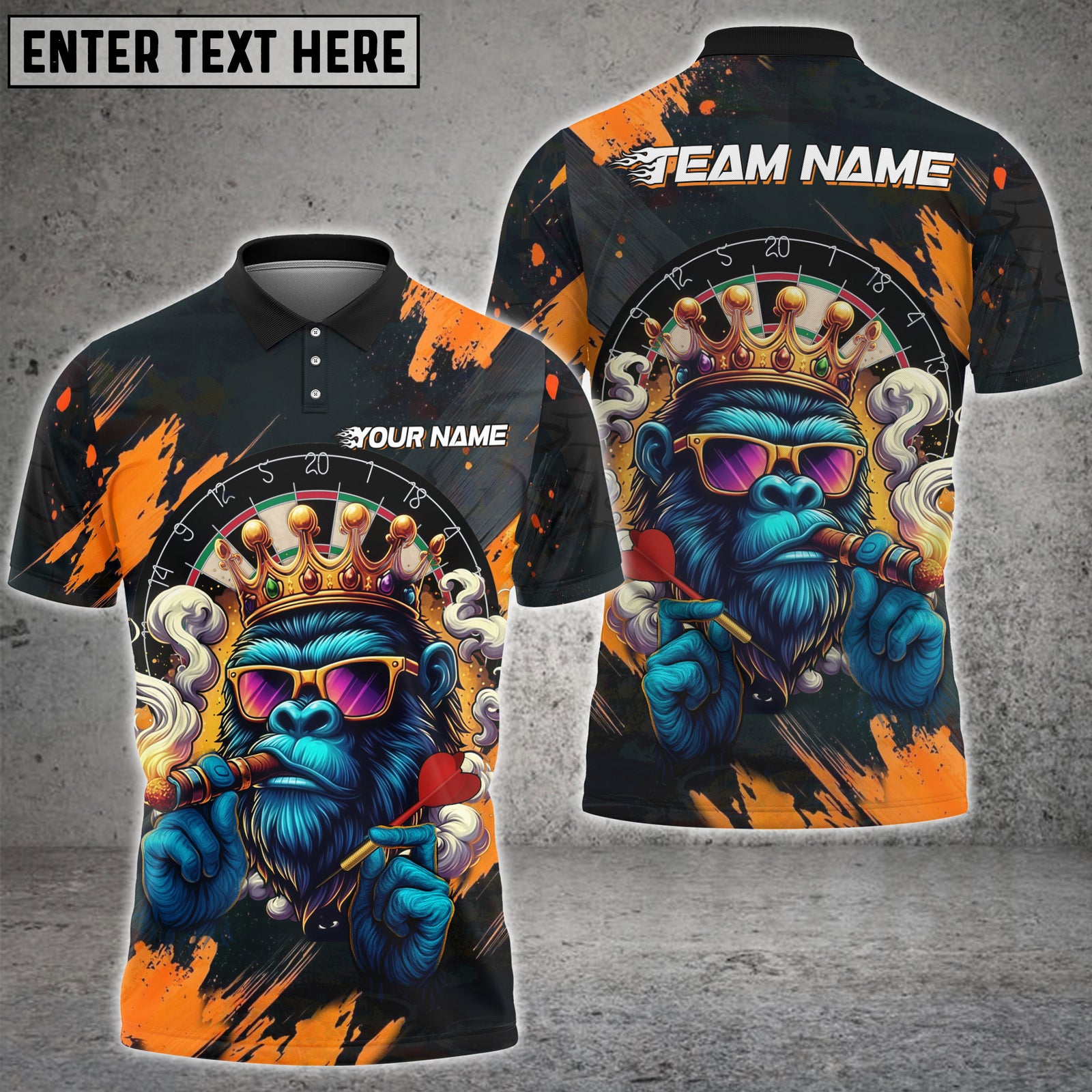 Blisscorners Darts Gorilla Dartboard Multicolor Customized Name, Team Name 3D Shirt