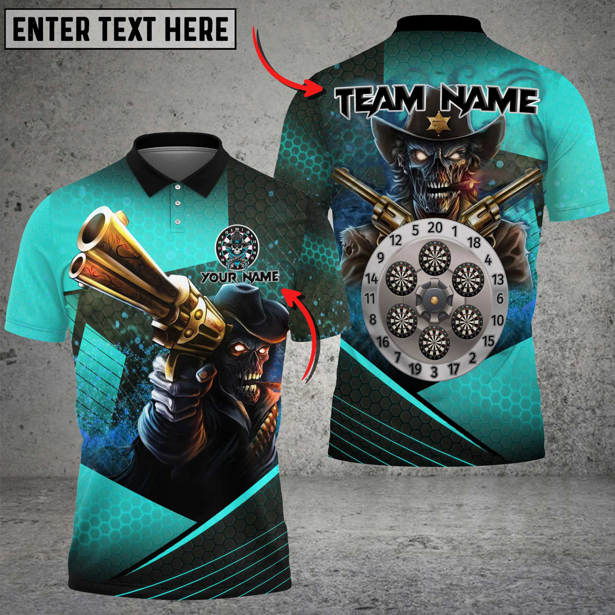 Blisscorners Darts Outlaw Gunslinger Multicolor Customized Name, Team Name 3D Shirts