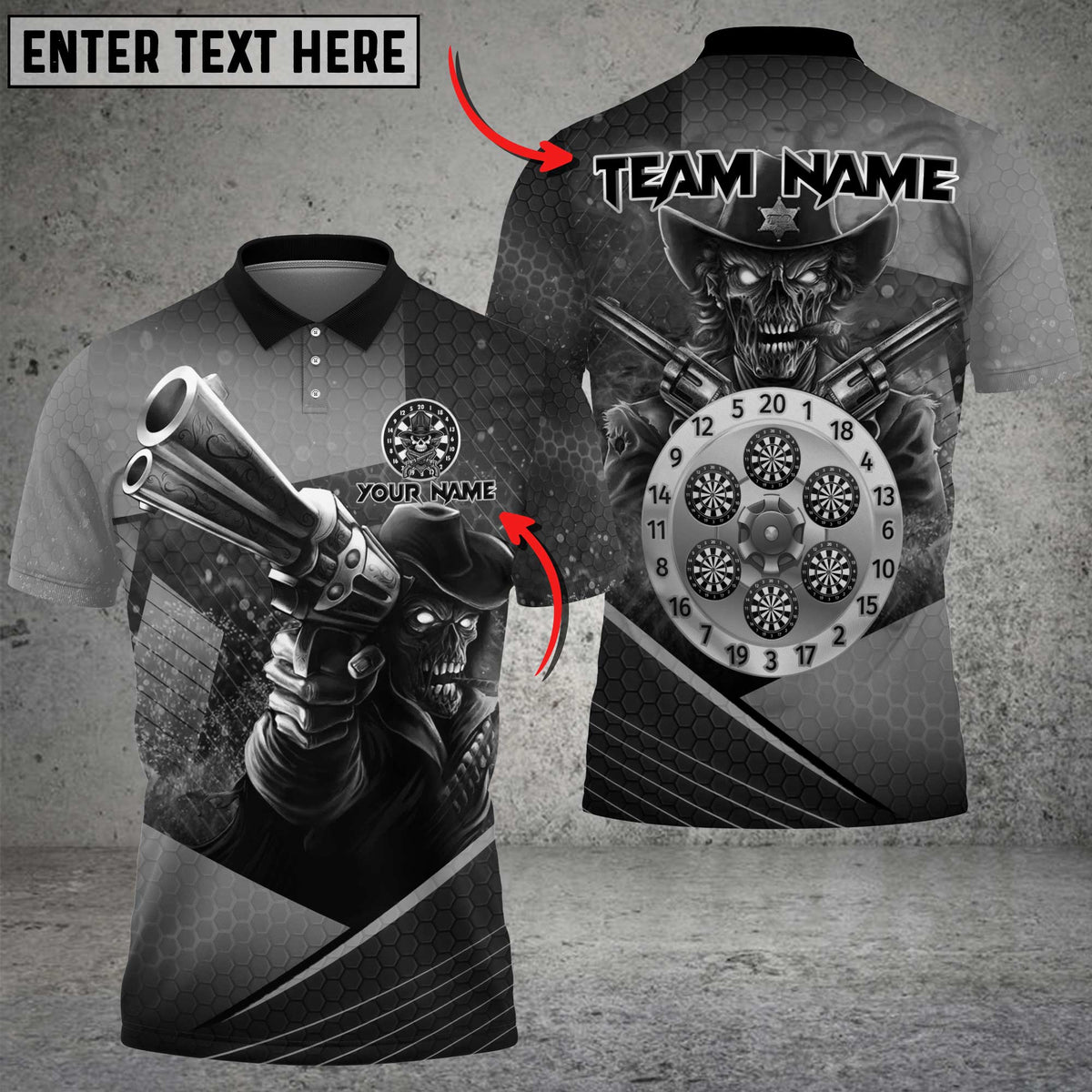 Blisscorners Darts Outlaw Gunslinger Multicolor Customized Name, Team Name 3D Shirts