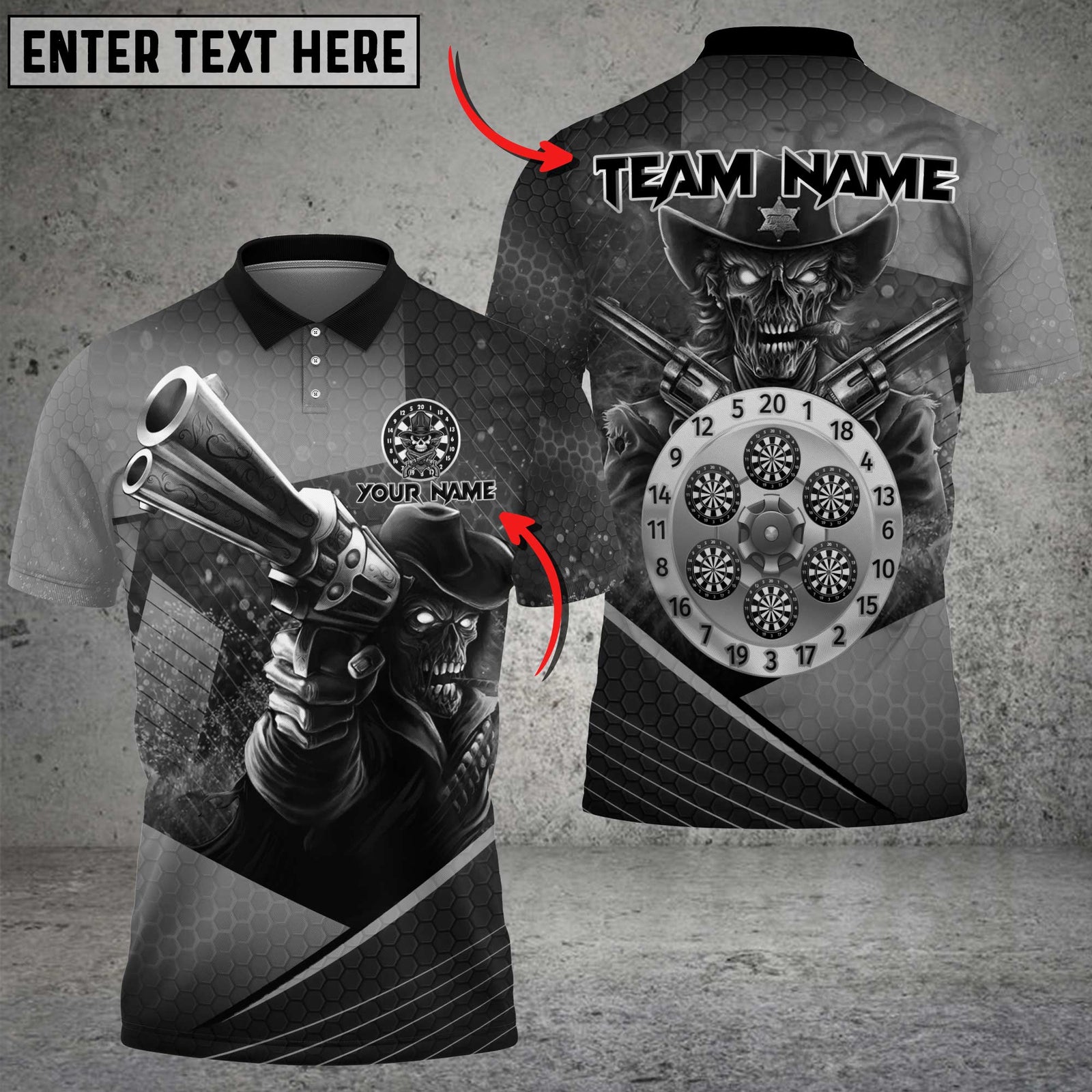 Blisscorners Darts Outlaw Gunslinger Multicolor Customized Name, Team Name 3D Shirts