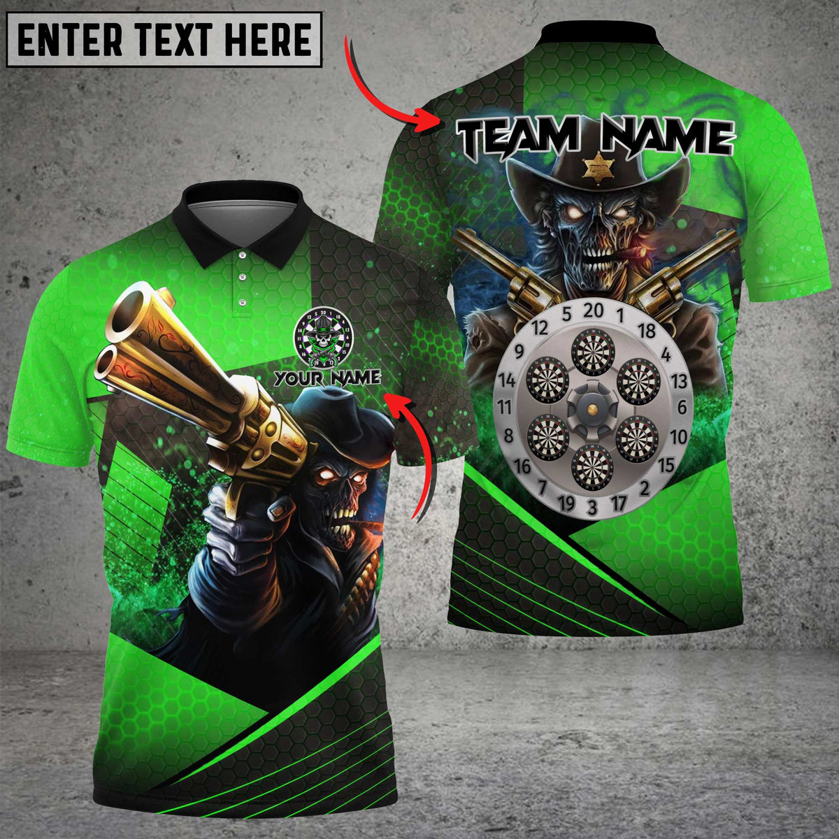 Blisscorners Darts Outlaw Gunslinger Multicolor Customized Name, Team Name 3D Shirts
