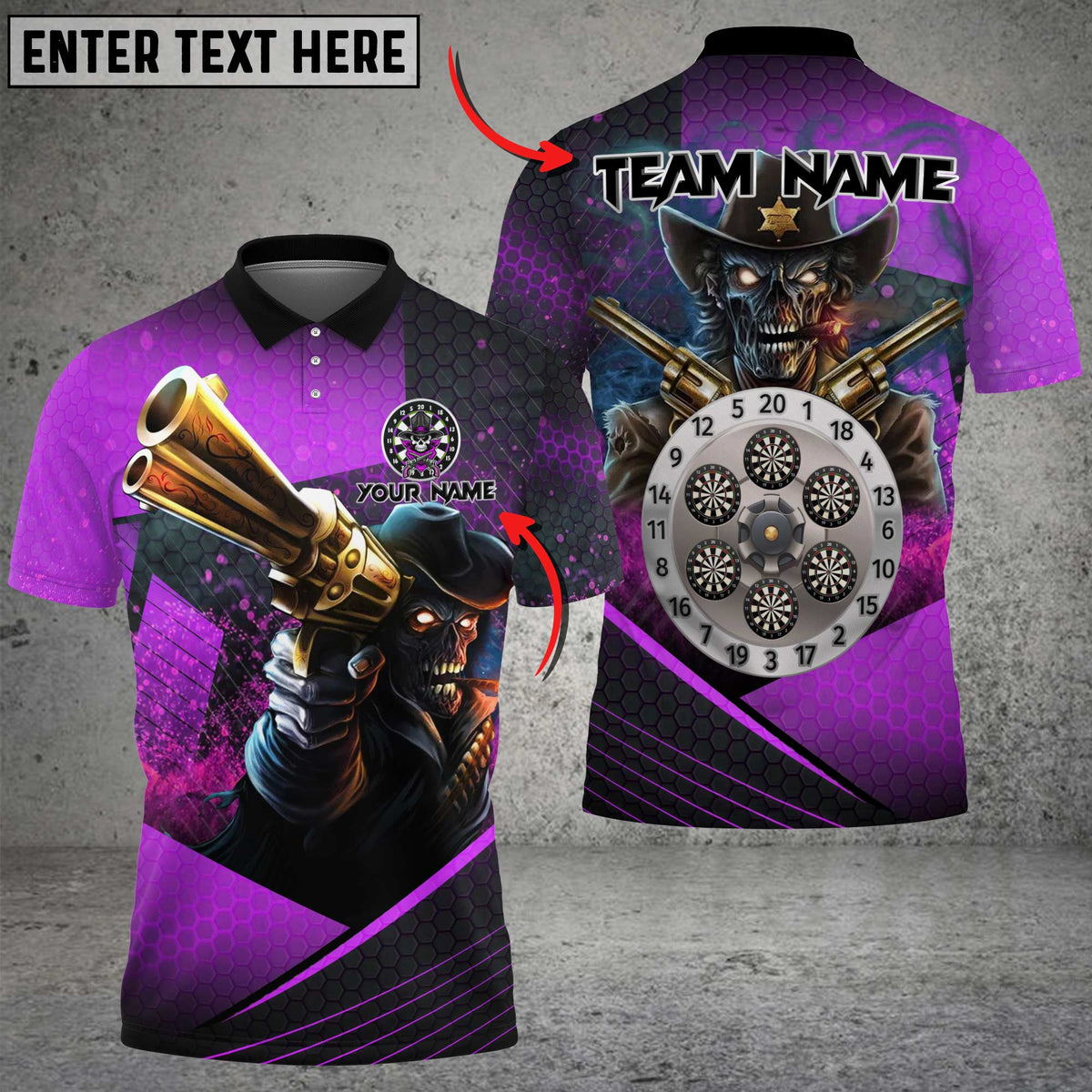 Blisscorners Darts Outlaw Gunslinger Multicolor Customized Name, Team Name 3D Shirts