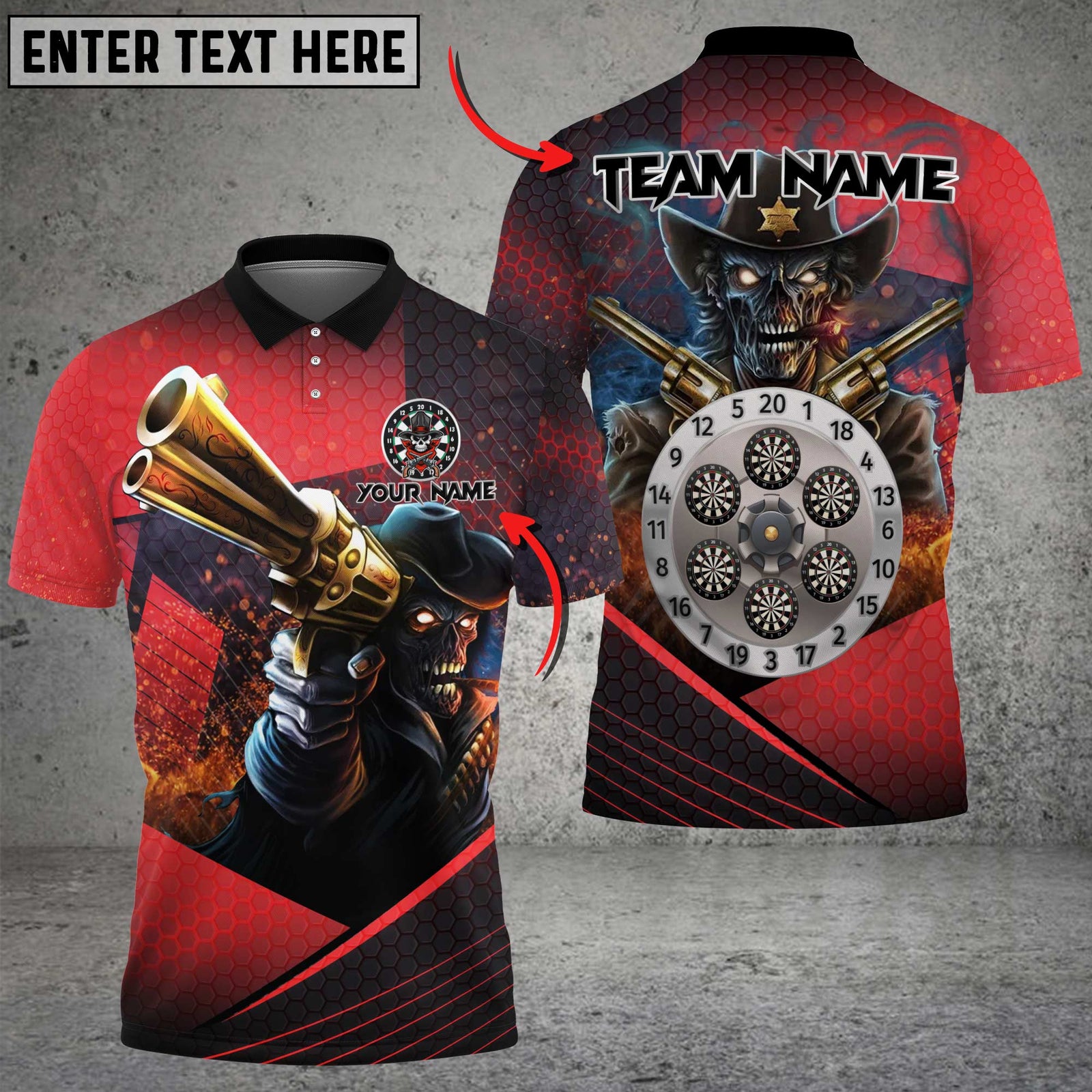 Blisscorners Darts Outlaw Gunslinger Multicolor Customized Name, Team Name 3D Shirts