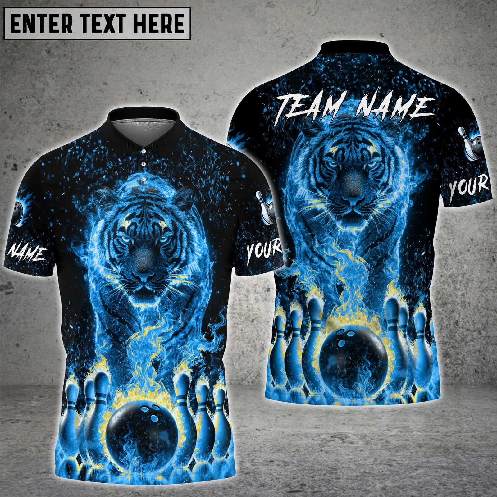 Blisscorners Bowling Fire Tiger Multioptions Personalized Name, Team Name Unisex 3D Shirts