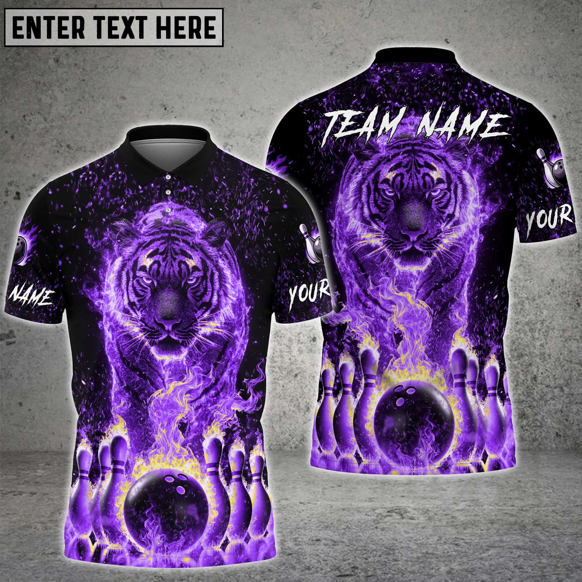 Blisscorners Bowling Fire Tiger Multioptions Personalized Name, Team Name Unisex 3D Shirts