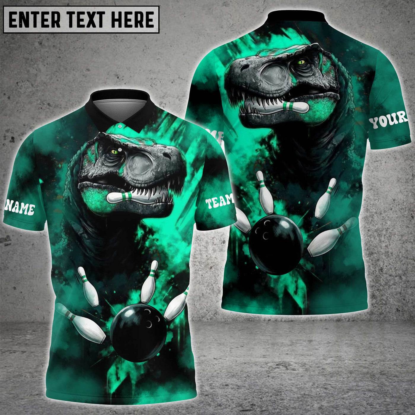 Blisscorners Bowling Dinosaur Smash Ball Design Personalized Name 3D Unisex Shirt