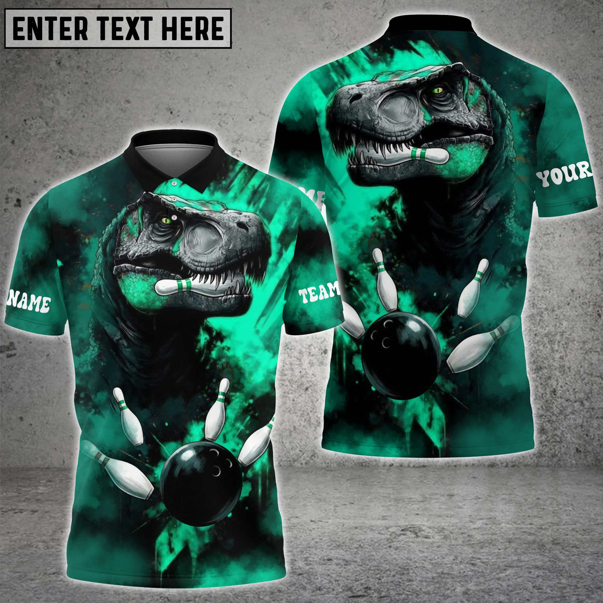 Blisscorners Bowling Dinosaur Smash Ball Design Personalized Name 3D Unisex Shirt