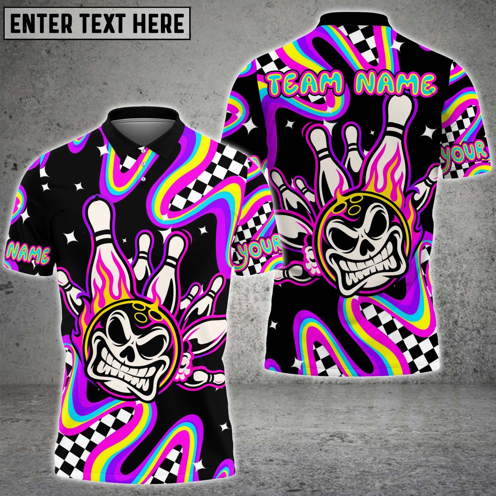 Blisscorners Psychedelic Skull Strike Personalized Name 3D Unisex Shirt
