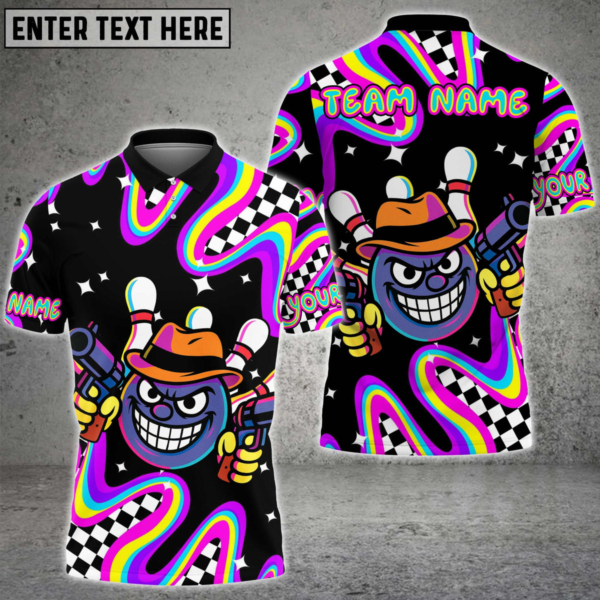 Blisscorners Gangster Bowling Personalized Name 3D Unisex Shirt
