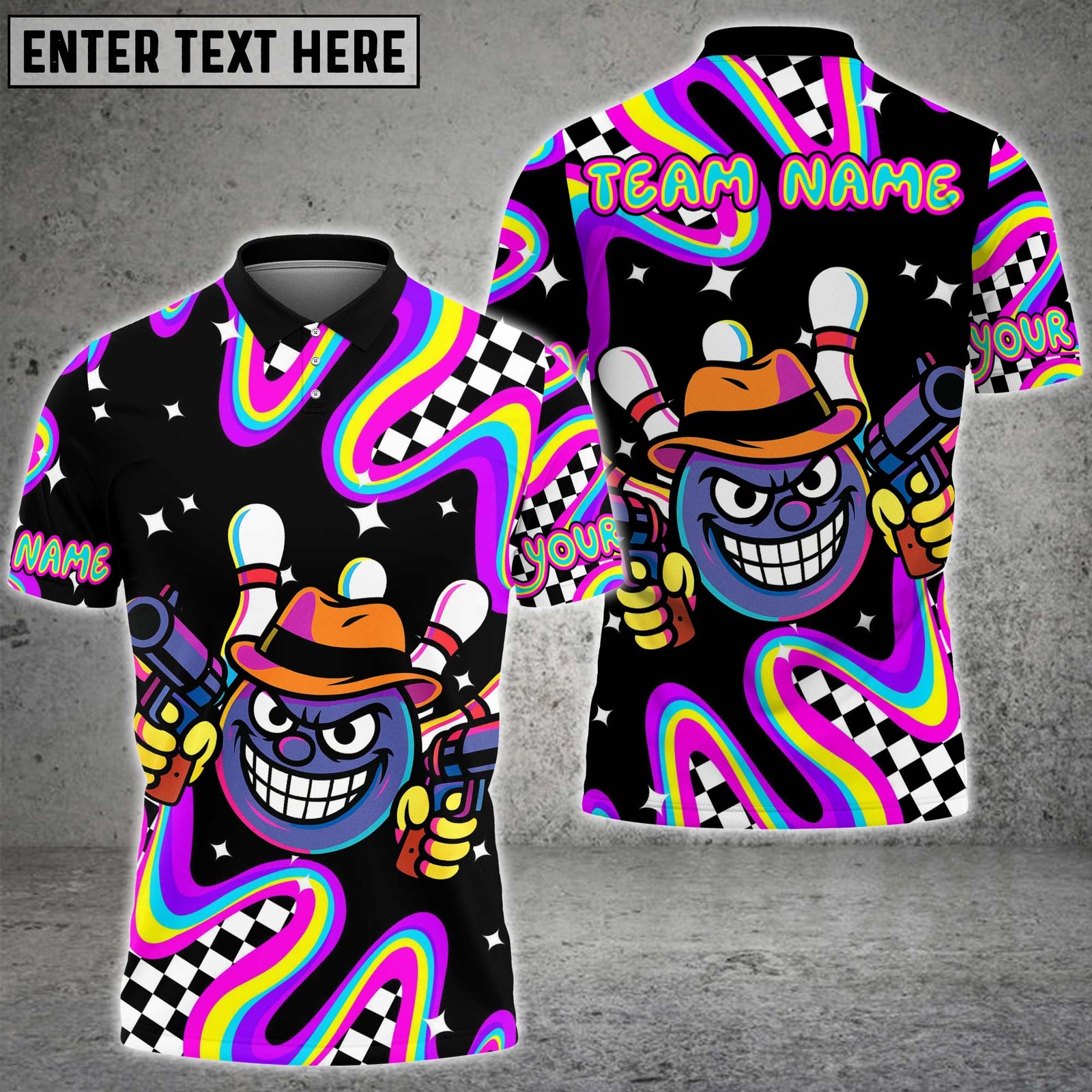 Blisscorners Gangster Bowling Personalized Name 3D Unisex Shirt