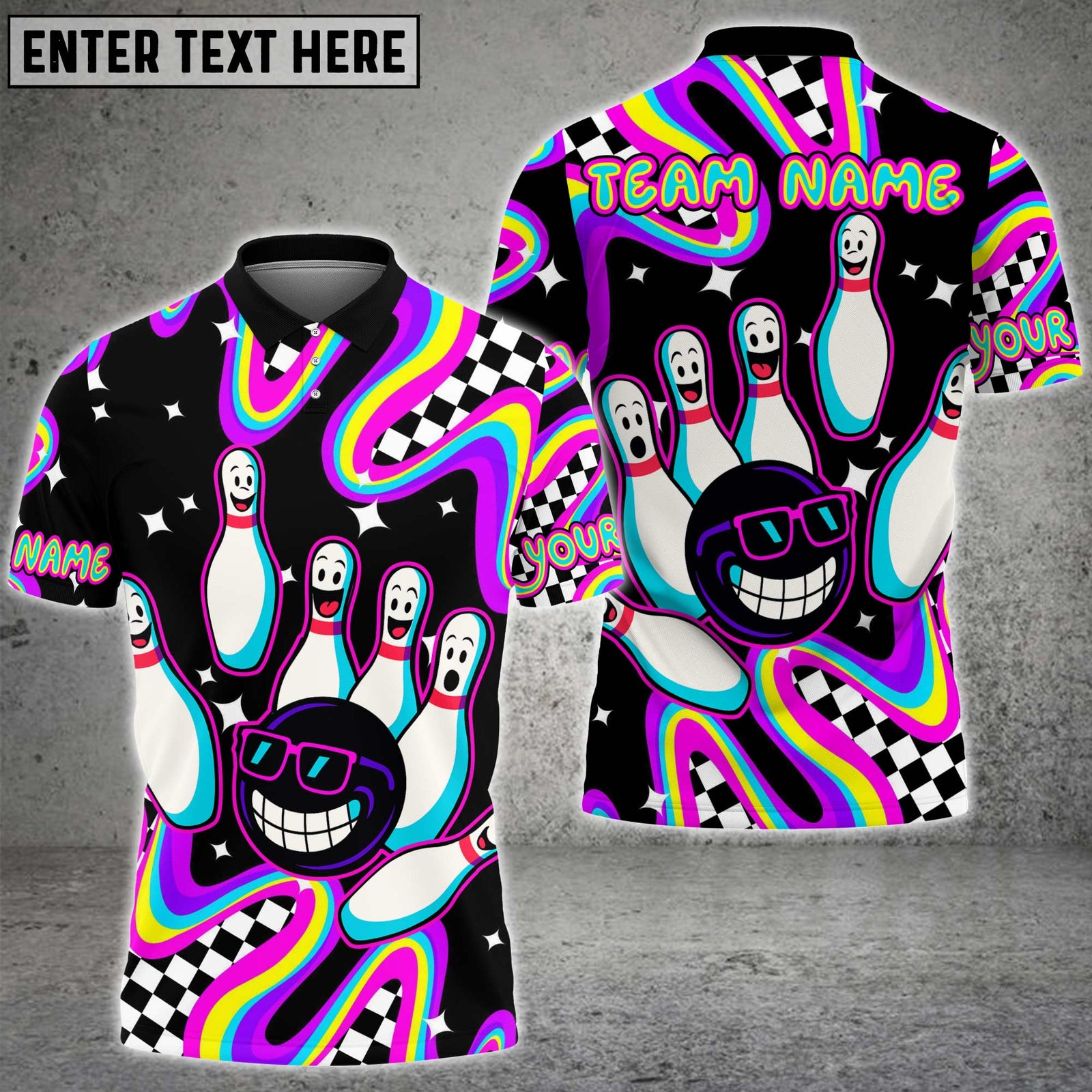 Blisscorners Bowling Cool Shades Personalized Name 3D Unisex Shirt