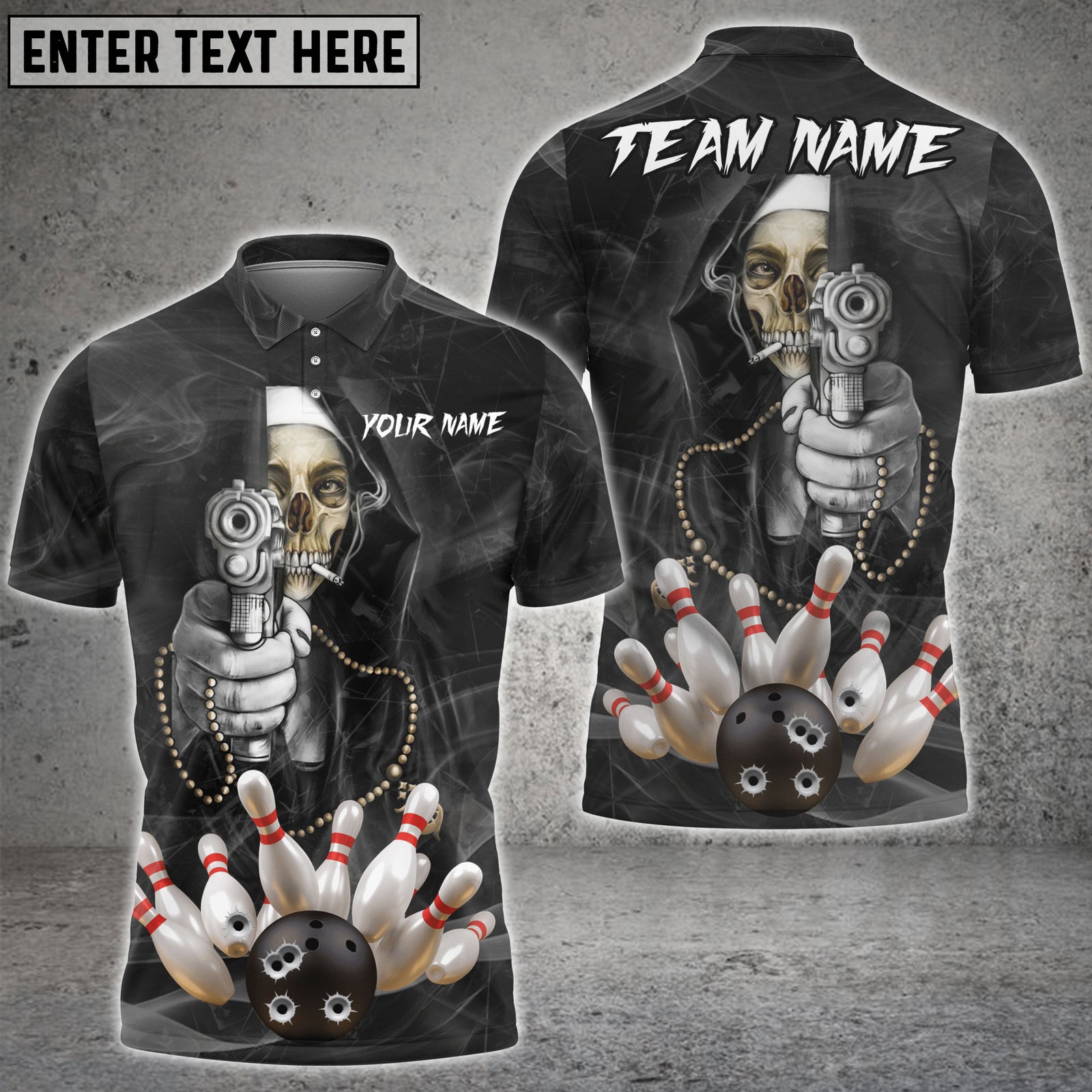 Blisscorners Bowling Reaper Shooter Personalized Name 3D Unisex Shirt