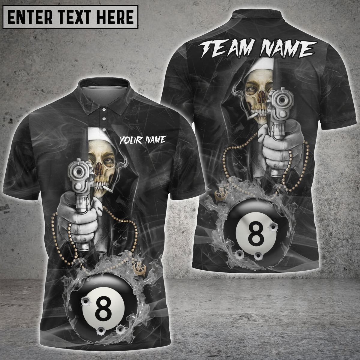 Blisscorners Billiard Reaper Shooter 8 Ball Pool Personalized Name 3D Unisex Shirt