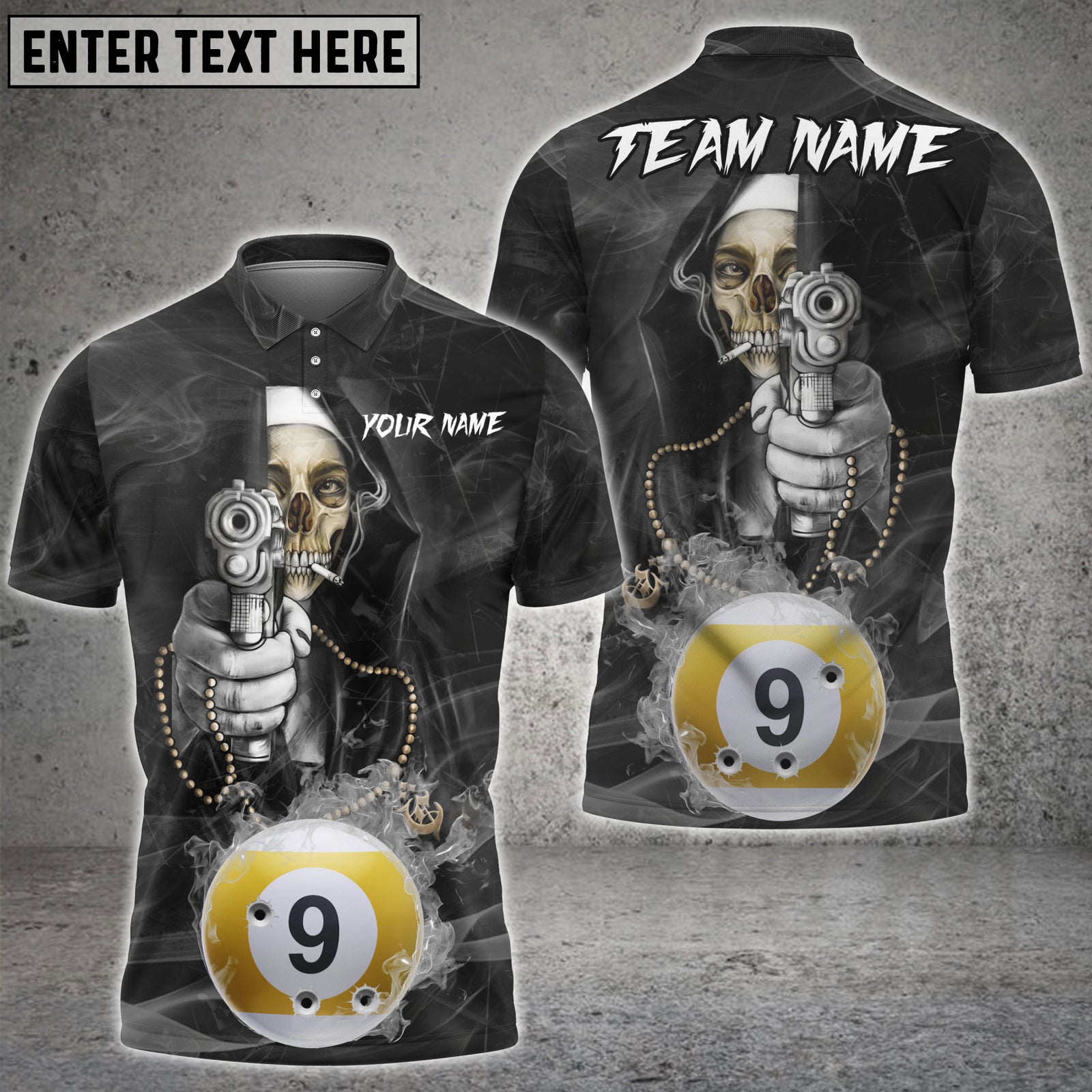 Blisscorners Billiard Reaper Shooter 9 Ball Pool  Personalized Name 3D Unisex Shirt