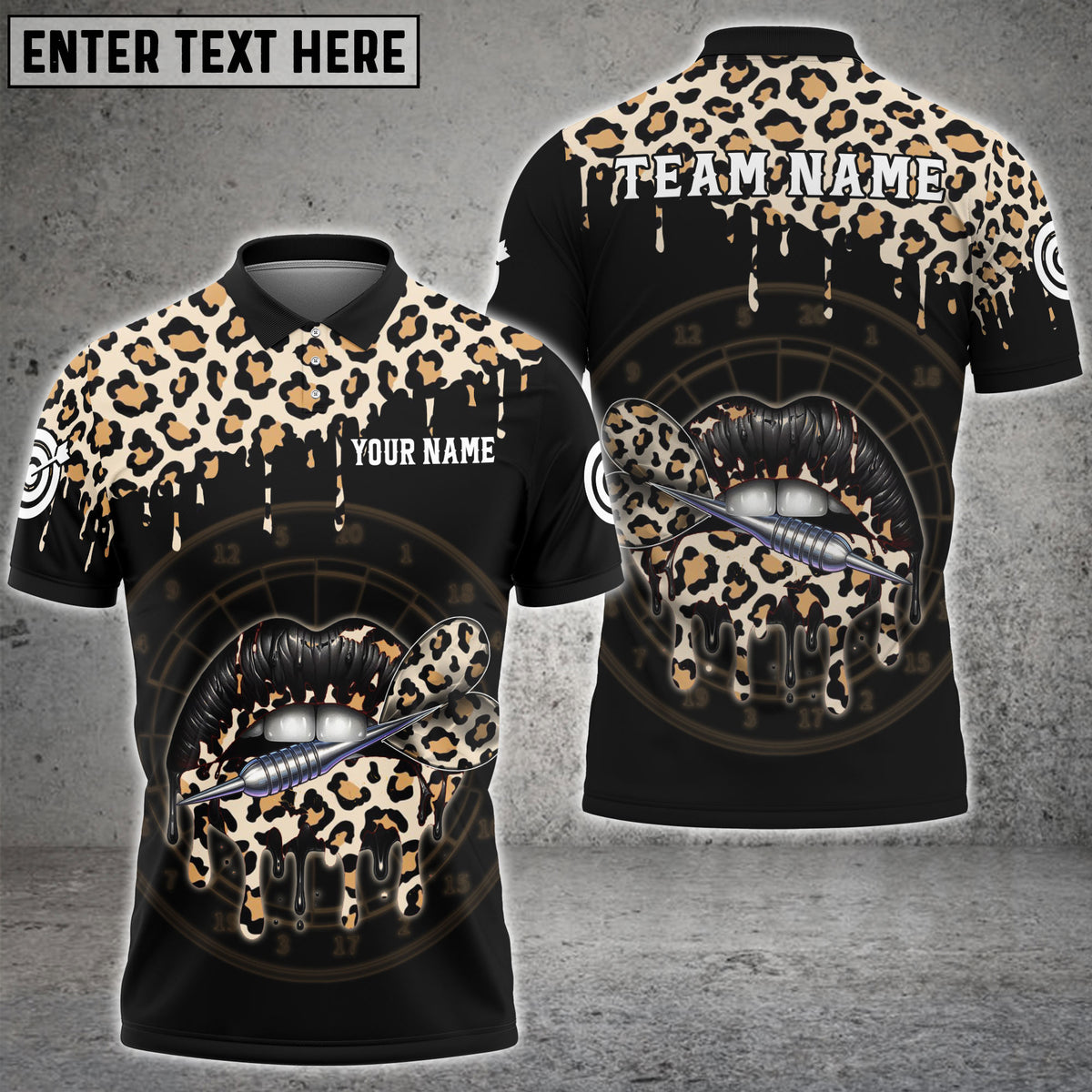 Blisscorners Darts Leopard Lips Dartboard Multicolor Customized Name, Team Name 3D Shirts