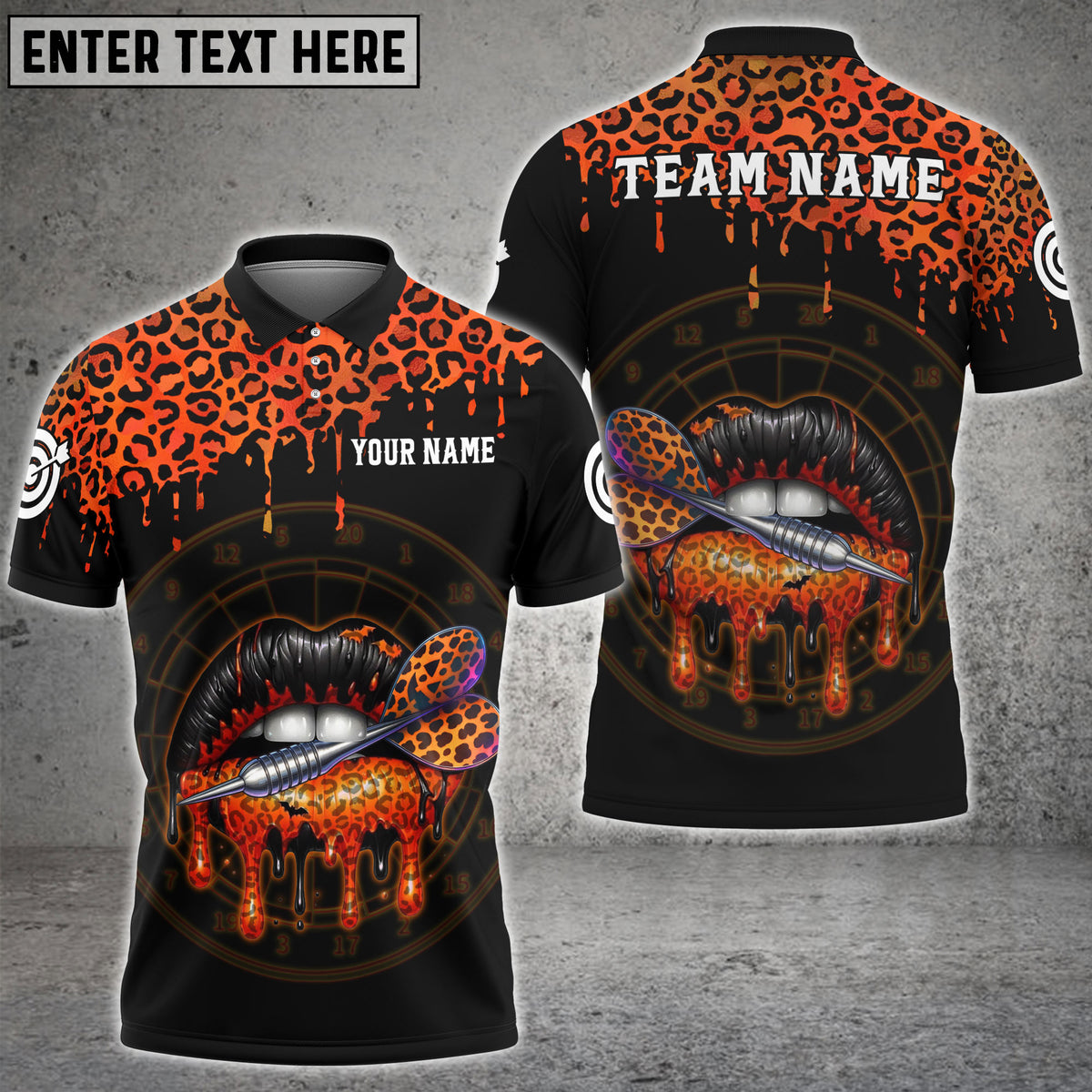 Blisscorners Darts Leopard Lips Dartboard Multicolor Customized Name, Team Name 3D Shirts