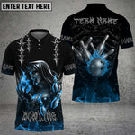 Blisscorners Bowling Flaming Nun Skull Multicolor Customized Name, Team Name 3D Shirts