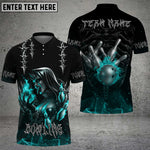 Blisscorners Bowling Flaming Nun Skull Multicolor Customized Name, Team Name 3D Shirts